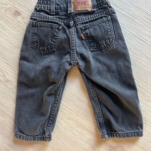 Vintage Levi's 566 Orange Tab Black Denim Jeans 24MB Unisex Kids